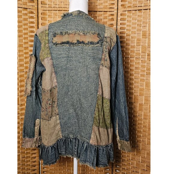 Young Threads Patchwork Denim Shrug Jacket XL NWT - Picture 6 of 6
